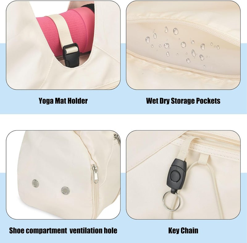 forestfish Gym Bag For Women With Yoga Mat Holder & Shoe Compartment & Wet Dry Storage Pocket & Adjustable Strap - Image 5